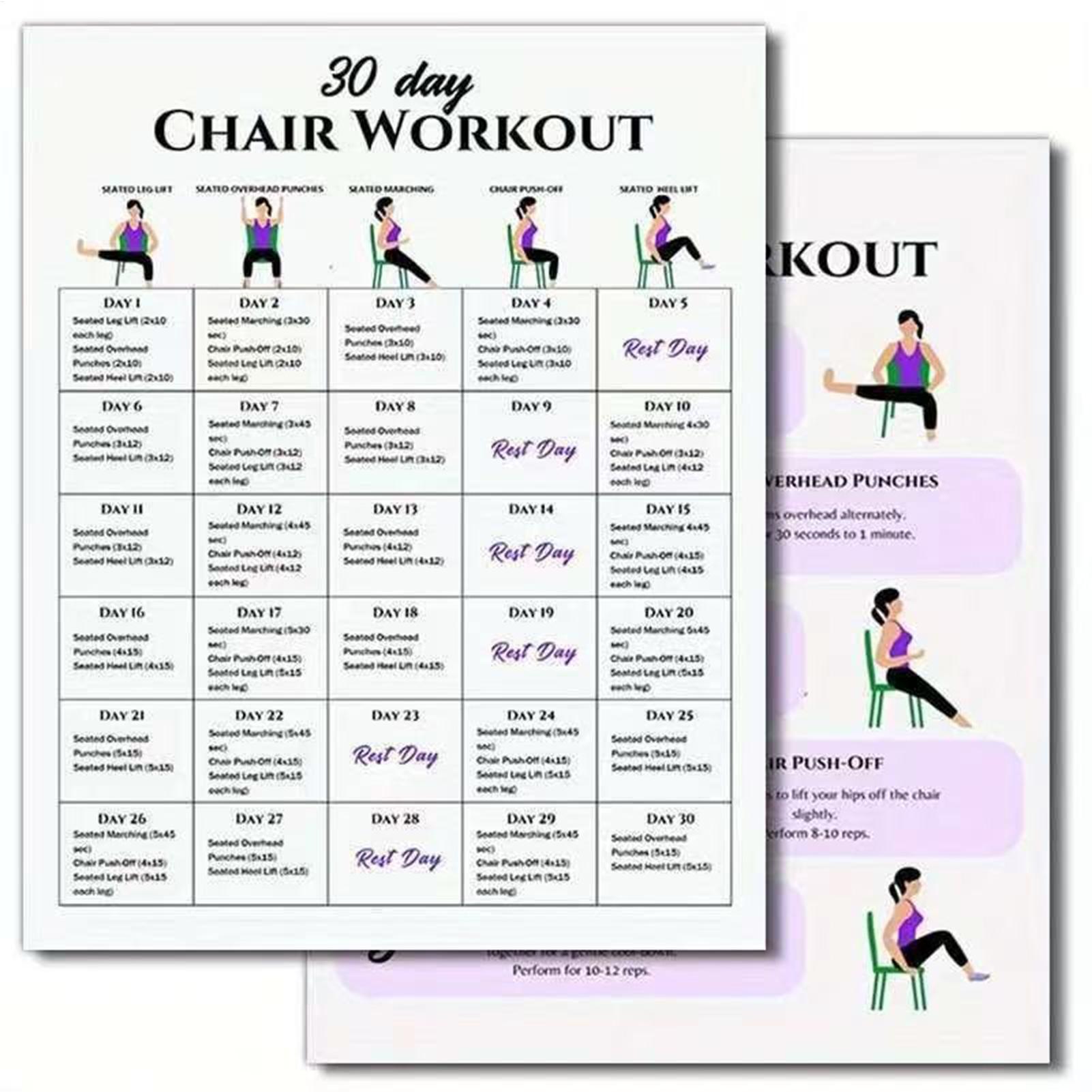 Yoga Fitness Wallpaper - 6 Pieces 30-Day Chair Exercises Plan
