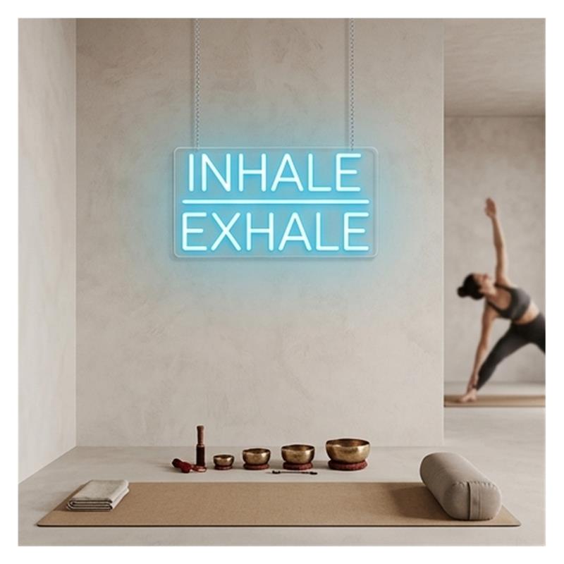 Inhale Exhale Neon Sign Light  - đánh giá và giá Yoga Fitness Wallpaper