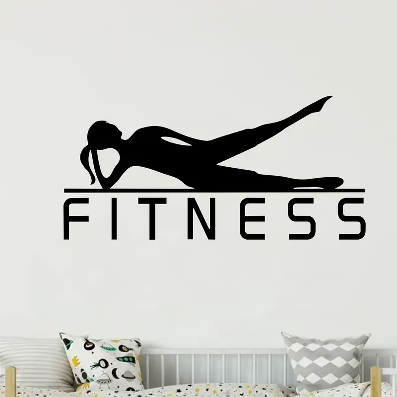 A Vinyl Sticker of a Fitness G - đánh giá và giá Yoga Fitness Wallpaper