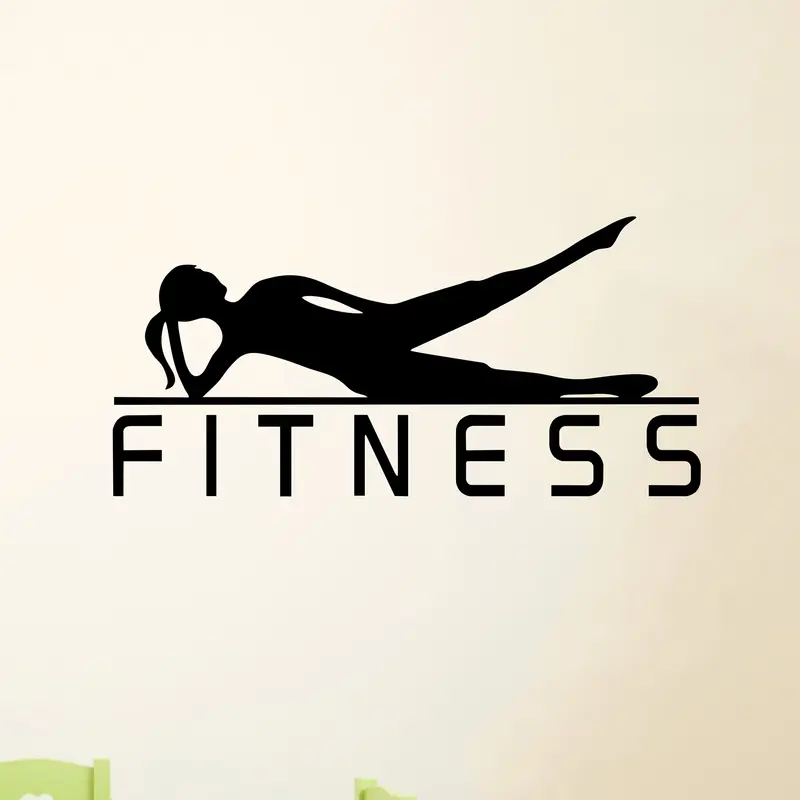 A Vinyl Sticker of a Fitness G - đánh giá và giá Yoga Fitness Wallpaper