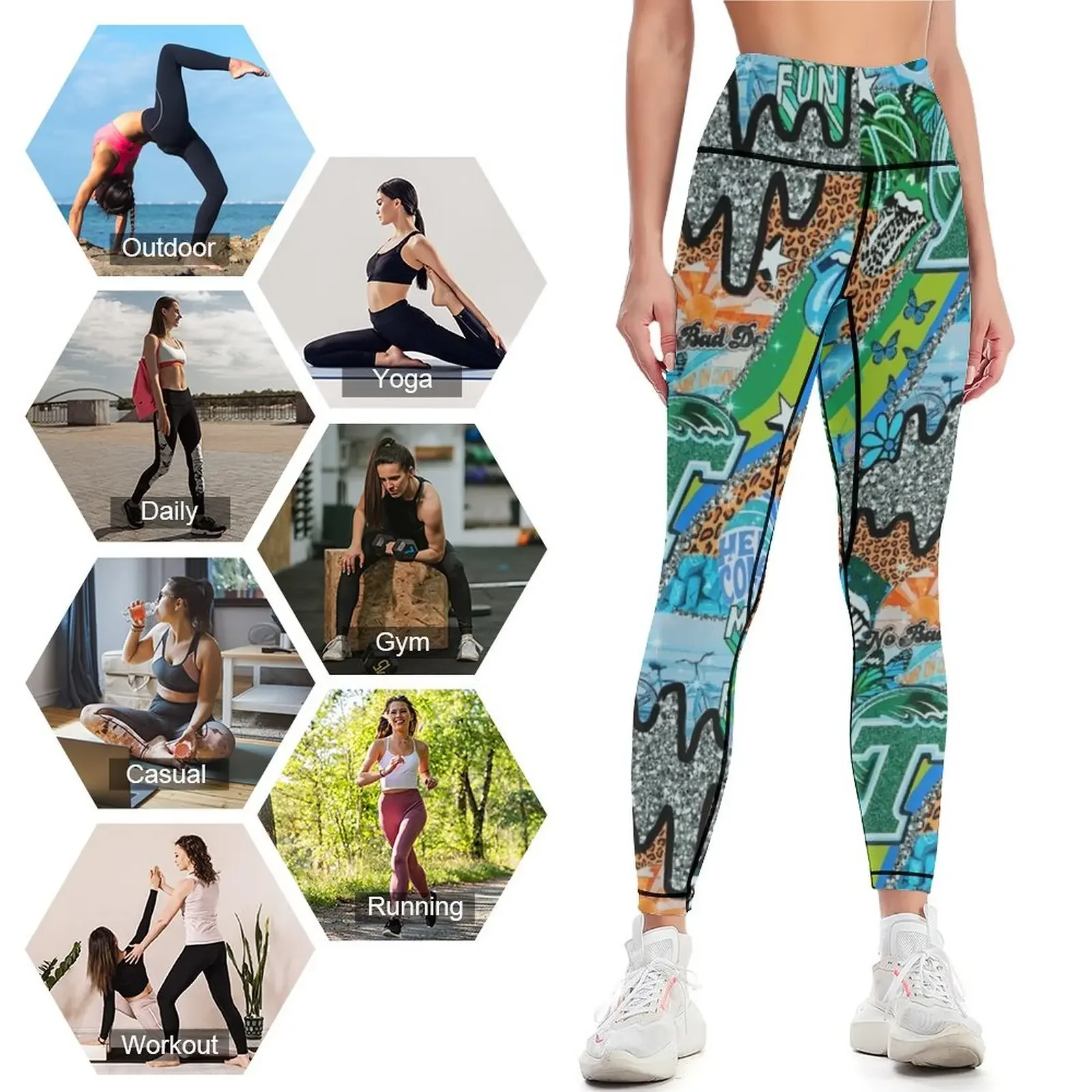 TU WALLPAPER Leggings Women's  - đánh giá và giá Yoga Fitness Wallpaper