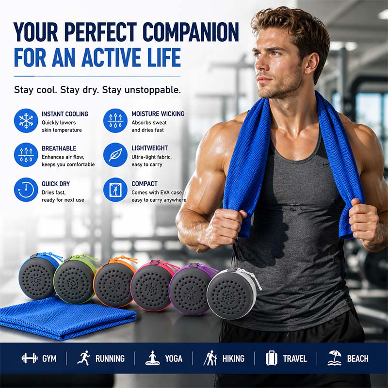 Instant Cooling Towel with EVA - đánh giá và giá Yoga Fitness Gym