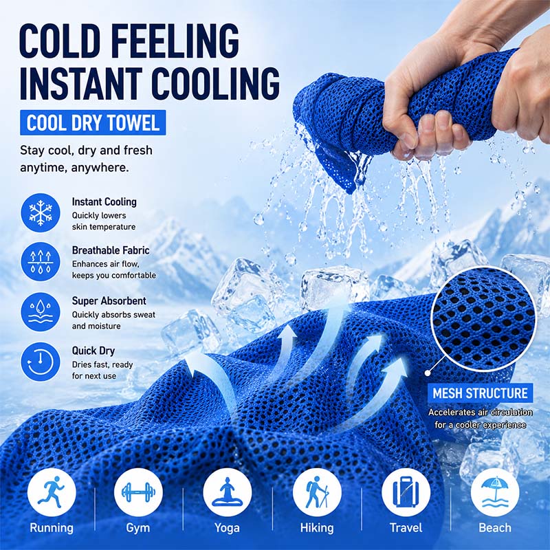 Instant Cooling Towel with EVA - đánh giá và giá Yoga Fitness Gym