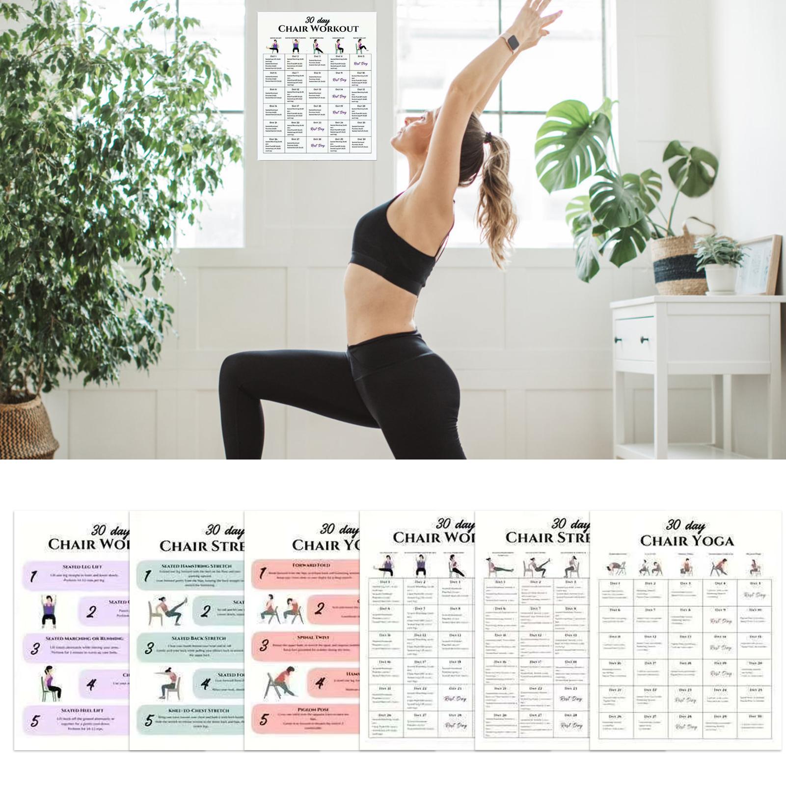 6pcs Fitness Posters 30-Day Ch - đánh giá và giá Yoga Fitness Wallpaper