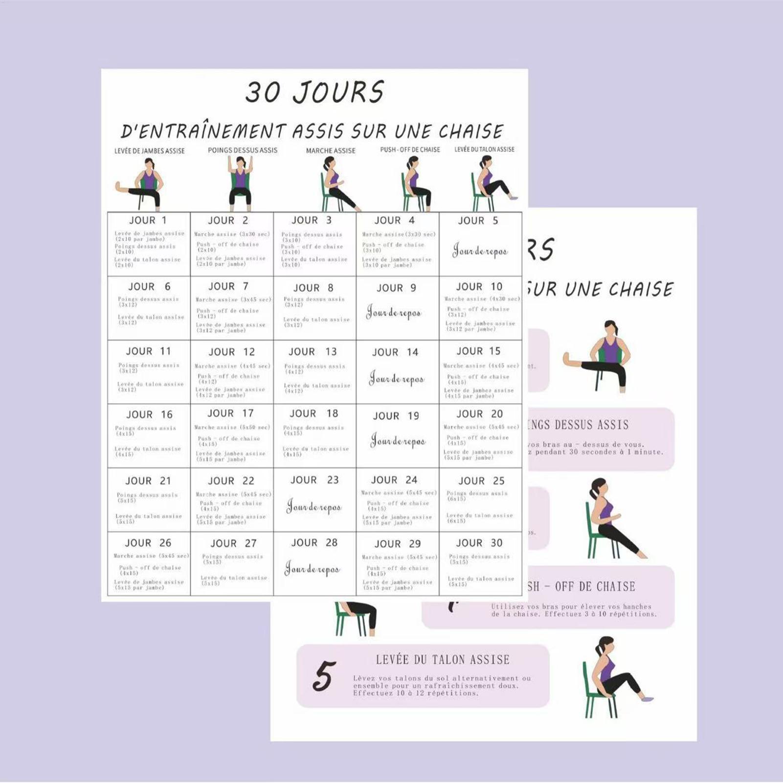 6 Pieces 30-Day Chair Exercise - đánh giá và giá Yoga Fitness Wallpaper